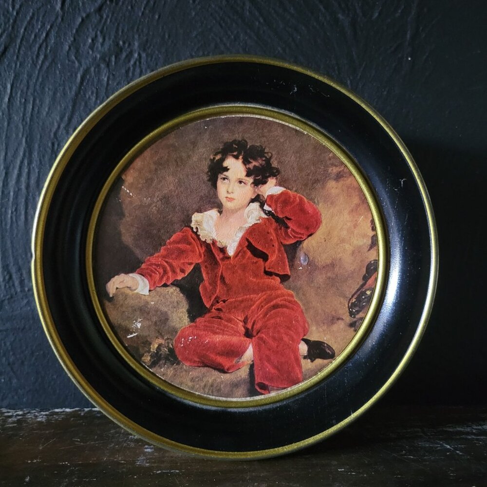 Vintage Tin with Removable Ends for Hanging The Blue Boy & Master Lambton